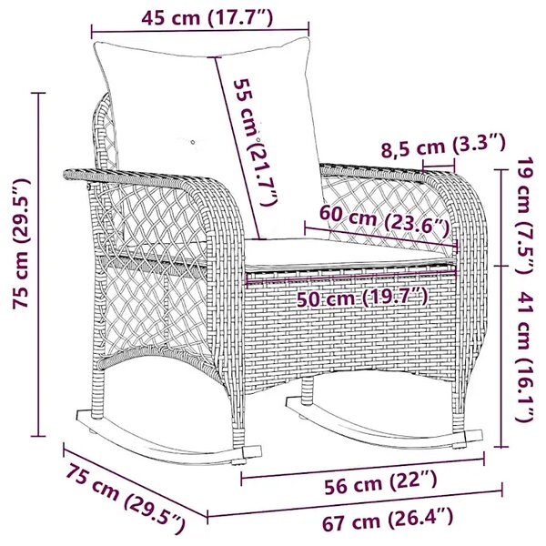 Bujane krzesło ogrodowe beżowo- białe P6-K44
