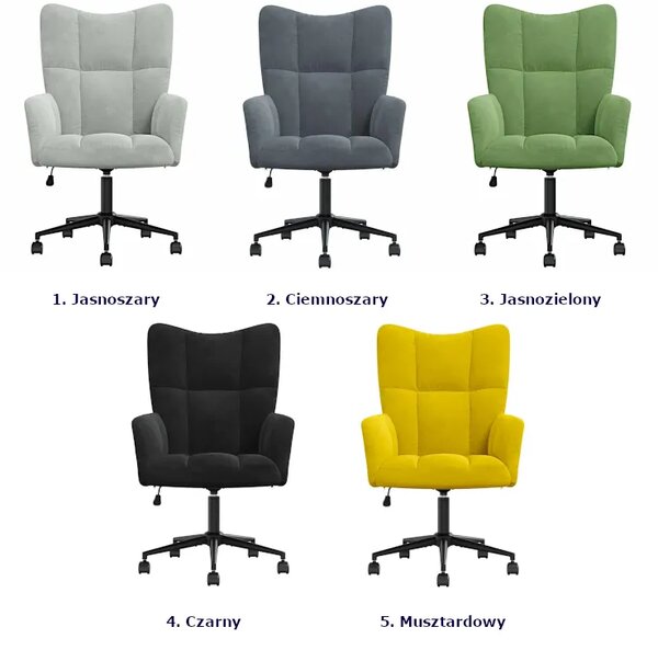 Fotel do biurka glamour ciemnoszary T4-S62