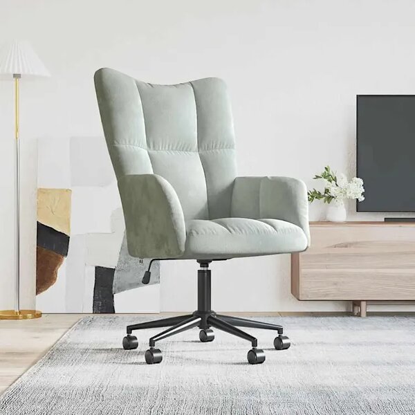 Fotel do biurka glamour jasnoszary N5-M75
