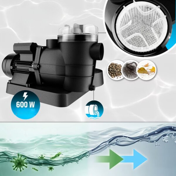 Filtracja piaskowa do basenu AQUA z filtrem wstępnym 13 200 l/h, niebieska Monzana