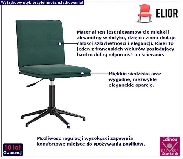 Krzesło z oparciem ciemnozielone D8-W40