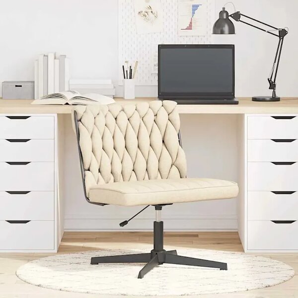 Fotel do biurka glamour kremowy B5-E37