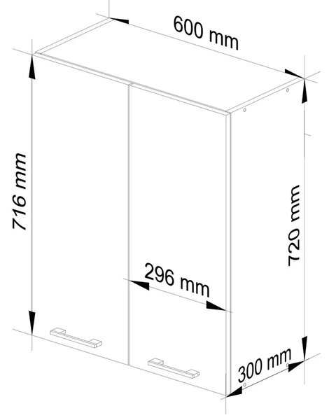 Szara górna szafka kuchenna L4-R59