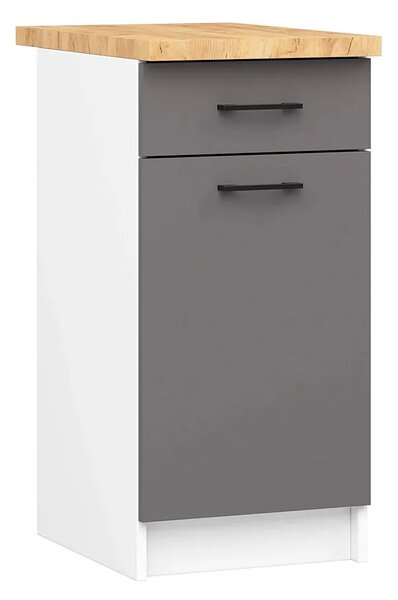 Szara minimalistyczna dolna szafka kuchenna E9-F96