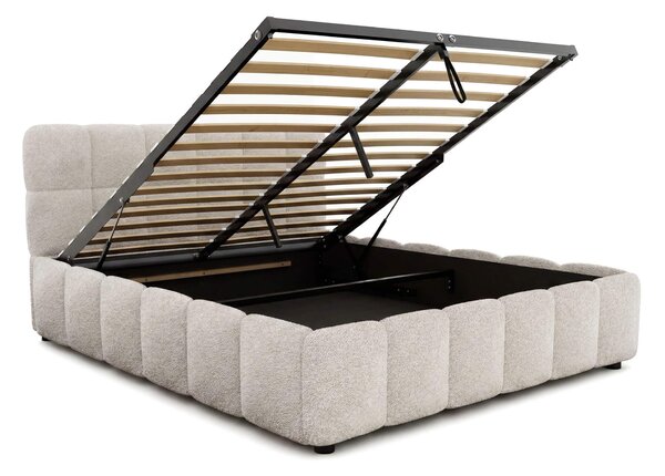 MebleMWM Łóżko tapicerowane z pojemnikiem 4583G| 180x200 | Boucle | Biały #6