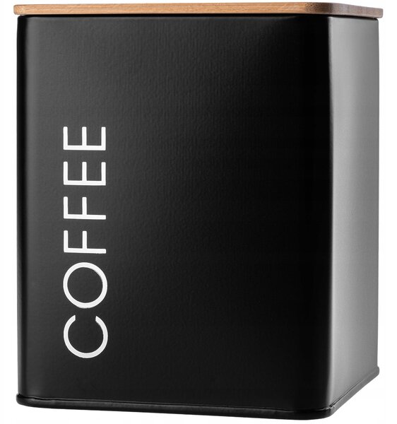 Pojemnik kwadratowy Tosse z pokrywą na kawę, czarny