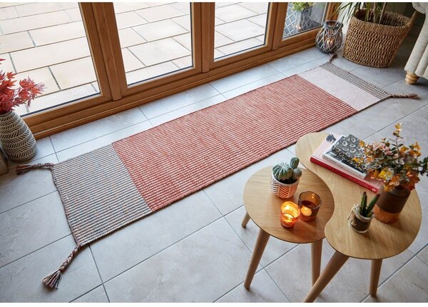 Pomarańczowy wełniany chodnik Flair Rugs Anu, 60x200 cm