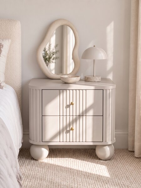 Zestaw szafek nocnych Vesper 56 cm - kaszmir / złote uchwyty / nogi kule