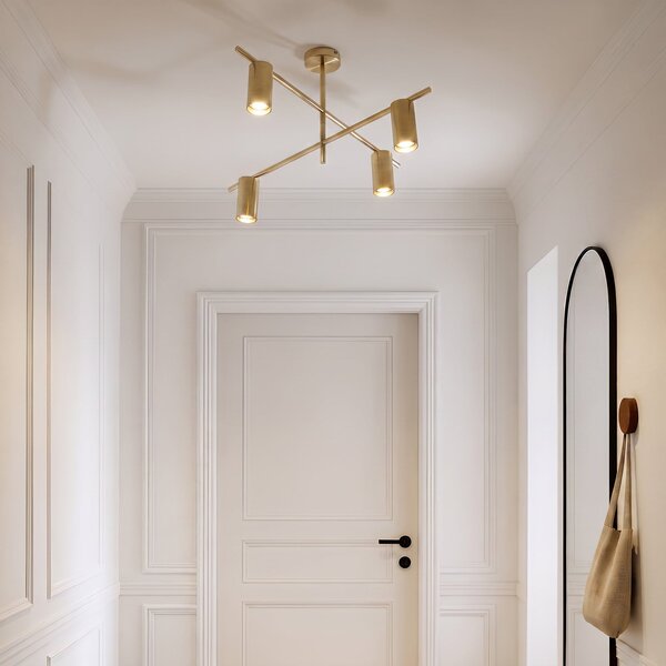 Lampa Sufitowa Lindby, Marilou, ściemnialny, złoty | mosiężny, salon, metal, nowoczesny