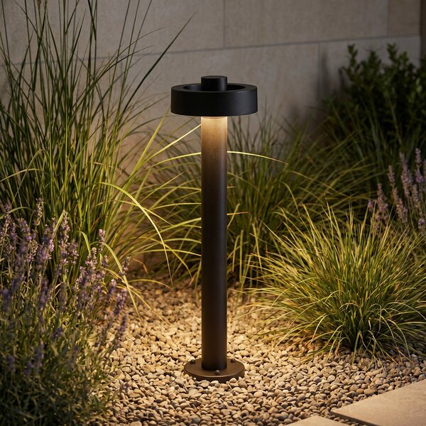 Słupek oświetleniowy LED Lucande Nirella, 60 cm, czarna, CCT, IP65 Nirella, czarny, metal, nowoczesny