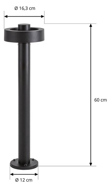 Słupek oświetleniowy LED Lucande Nirella, 60 cm, czarna, CCT, IP65 Nirella, czarny, metal, nowoczesny