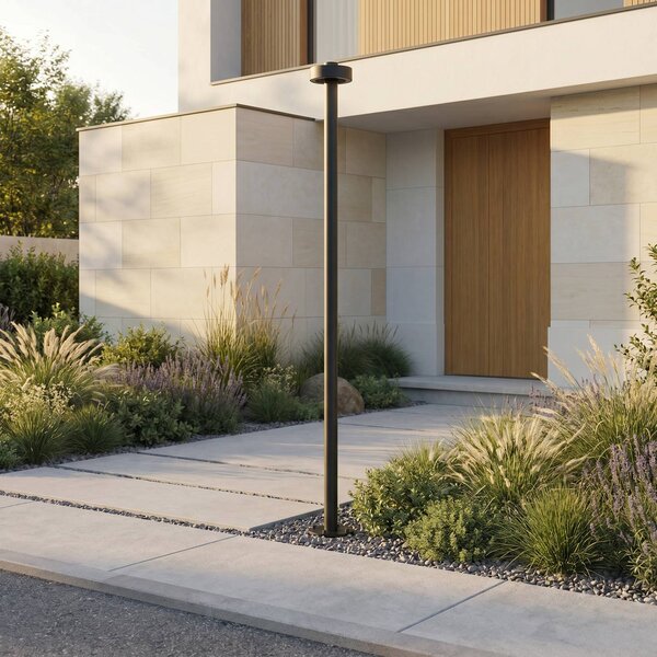 Lampa zewnętrzna LED Lucande Nirella, 200 cm, czarna, CCT, IP65 Nirella, czarny, metal, nowoczesny