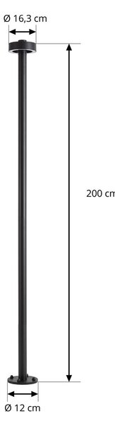 Lampa zewnętrzna LED Lucande Nirella, 200 cm, czarna, CCT, IP65 Nirella, czarny, metal, nowoczesny