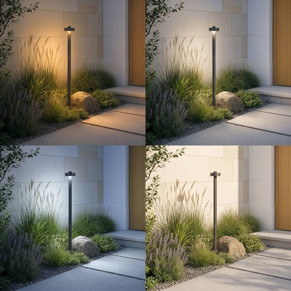 Słupek oświetleniowy LED Lucande Nirella, 100 cm, czarna, CCT, IP65 Nirella, czarny, metal, nowoczesny
