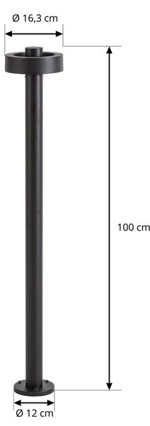 Słupek oświetleniowy LED Lucande Nirella, 100 cm, czarna, CCT, IP65 Nirella, czarny, metal, nowoczesny