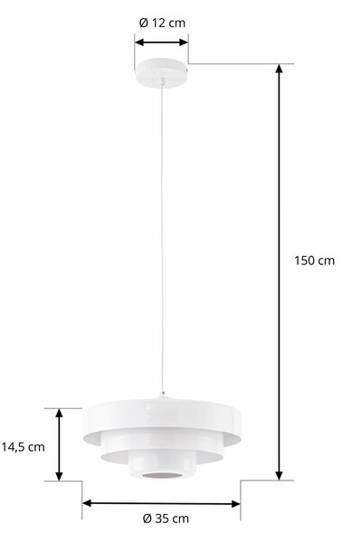 Lampa wisząca Tivra Lindby, możliwość ściemniania, biały / opal, salon / jadalnia, metal, design