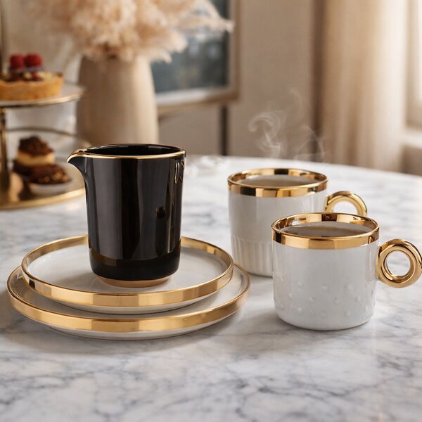 Altom Kubek porcelanowy Palazzo lines 350 ml, szałwiowy
