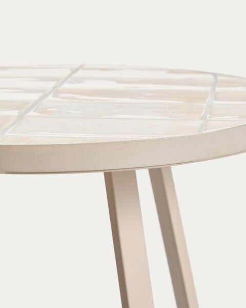 Okrągły stolik ogrodowy z ceramicznym blatem ø 45 cm Tella – Kave Home