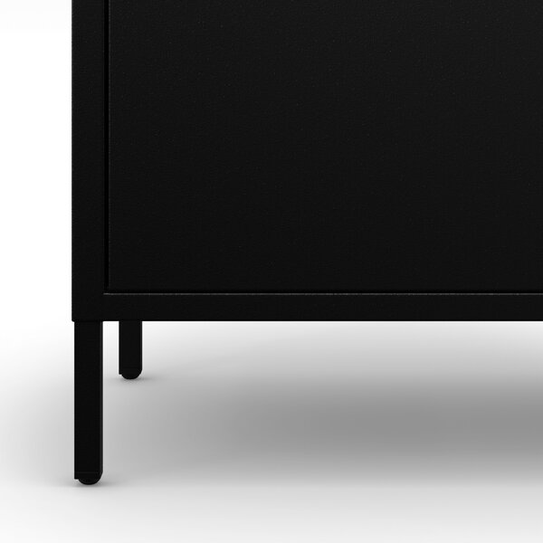 Czarna szafka z półkami na nóżkach metalowa VITO Modern 800 x 1015 x 400 mm