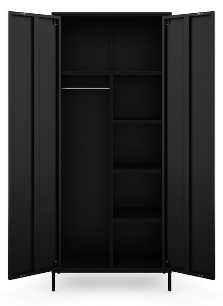 Szafa na ubrania metalowa loftowa na nóżkach czarna, 800x1850x450 mm: FLAVIO Modern