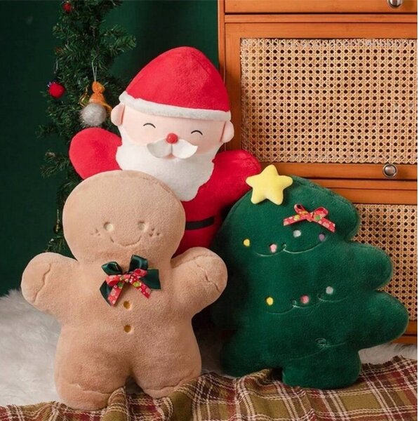 Aksamitna poduszka dekoracyjna SANTA CLAUS, czerwona