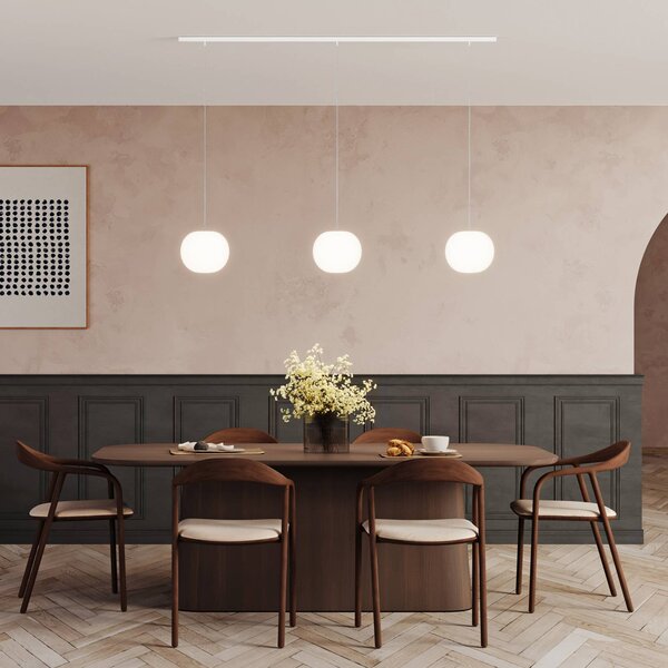 Casablanca Lampa wisząca Acai, możliwość ściemniania, biały / opal, salon / jadalnia, szkło