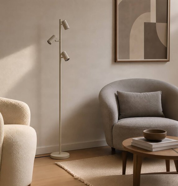Lampa stojąca Kardis Lindby, kremowy / amber, salon / jadalnia, metal, nowoczesny