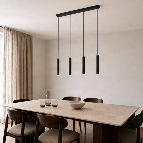 Lampa wisząca Kardis Lindby, możliwość ściemniania, czarny, salon / jadalnia, metal, nowoczesny