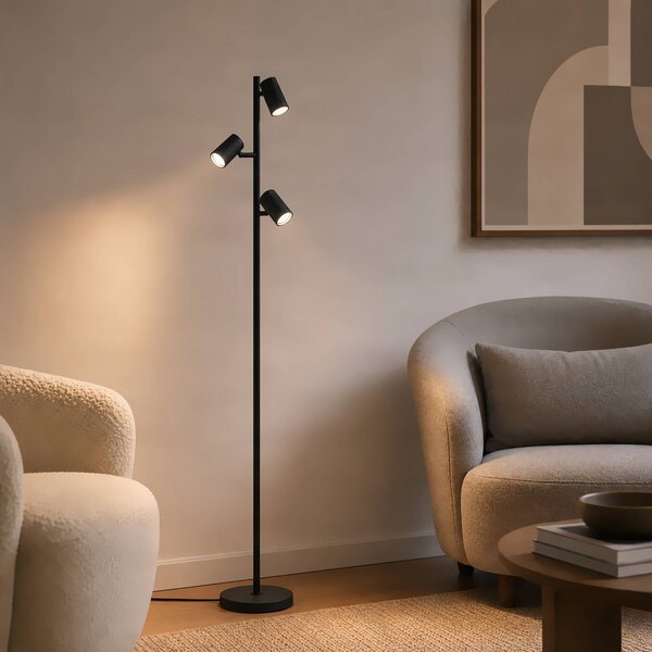 Lampa stojąca Kardis Lindby, czarny, salon / jadalnia, metal, nowoczesny