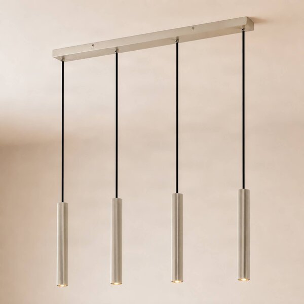Lampa wisząca Kardis Lindby, możliwość ściemniania, kremowy / amber, salon / jadalnia, metal, nowoczesny