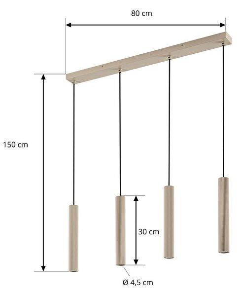 Lampa wisząca Kardis Lindby, możliwość ściemniania, kremowy / amber, salon / jadalnia, metal, nowoczesny