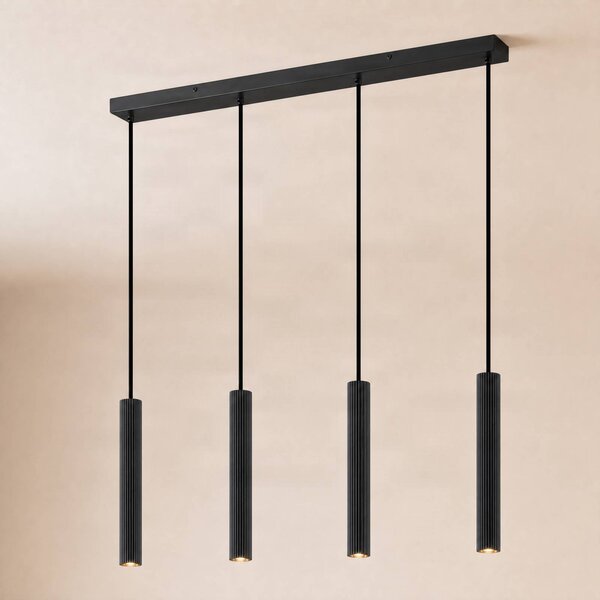 Lampa wisząca Kardis Lindby, możliwość ściemniania, czarny, salon / jadalnia, metal, nowoczesny