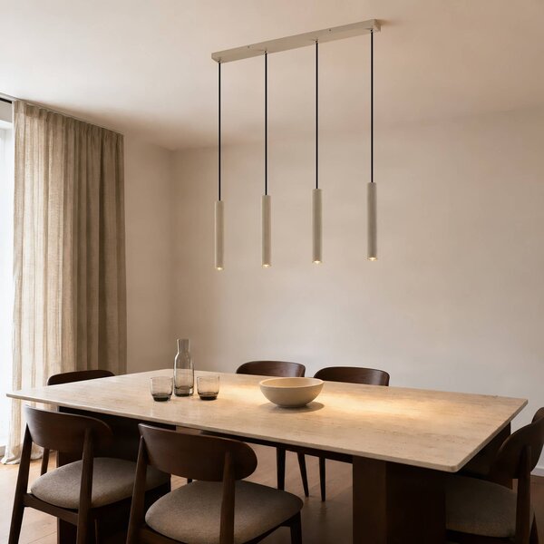 Lampa wisząca Kardis Lindby, możliwość ściemniania, kremowy / amber, salon / jadalnia, metal, nowoczesny