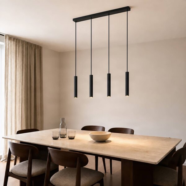 Lampa wisząca Kardis Lindby, możliwość ściemniania, czarny, salon / jadalnia, metal, nowoczesny