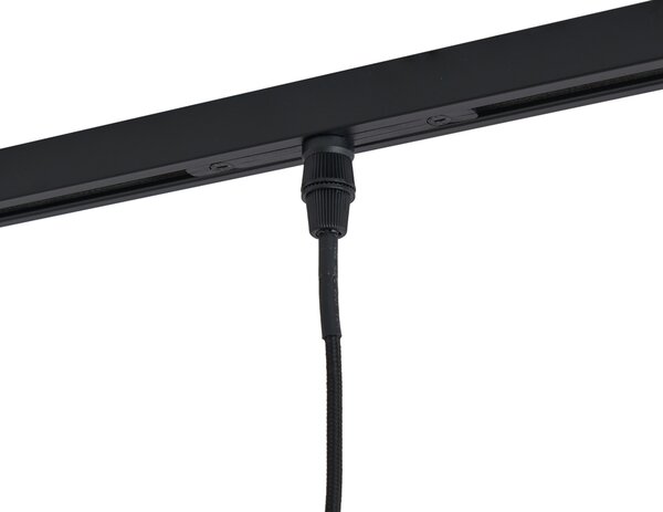 Nowoczesny system szynowy czarny z 3 lampami wiszącymi ciemny brąz 1-fazowy - Slimline Loyce