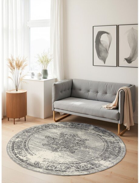 Szary/kremowy okrągły dywan ø 120 cm Gloria Lydia – Hanse Home
