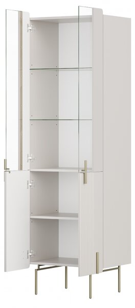 Witryna Malmi 60 cm czterodrzwiowa - kaszmir / złote nóżki