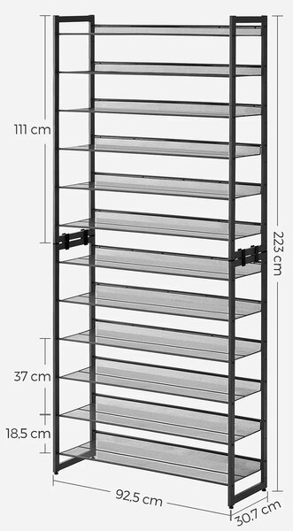 Metalowy wysoki regał na buty T8-K18