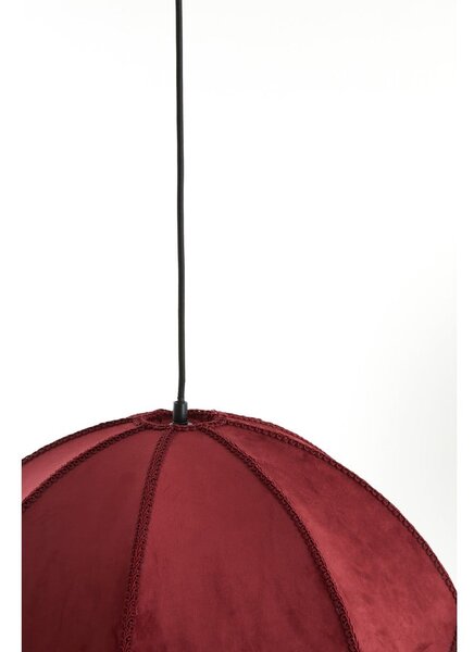 Bordowa lampa wisząca z tekstylnym kloszem ø 60 cm Malacia – Light & Living