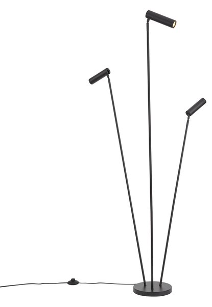 Nowoczesna lampa podłogowa czarna 3-źródła światła GU10 35mm - Thomas