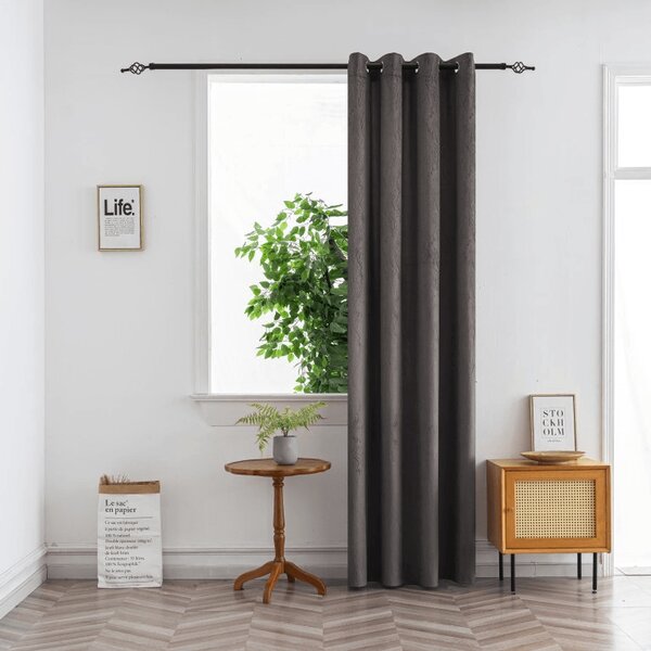 Zasłona zaciemniająca DUNES VELVET 140x250 cm, ciemnoszara Zawieszanie: Metalowe pierścienie