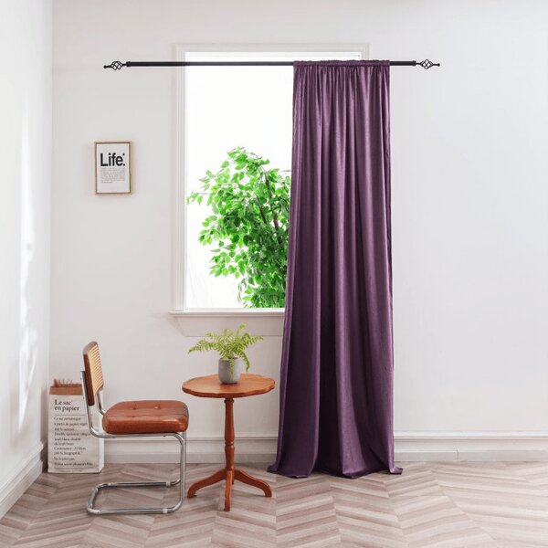 Zasłona zaciemniająca DUNES VELVET 140x250 cm, fioletowy Zawieszanie: Metalowe pierścienie
