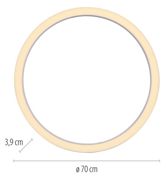 PURE Lampa sufitowa LED Lines, możliwość ściemniania, biały / opal, salon / jadalnia, aluminium, nowoczesny