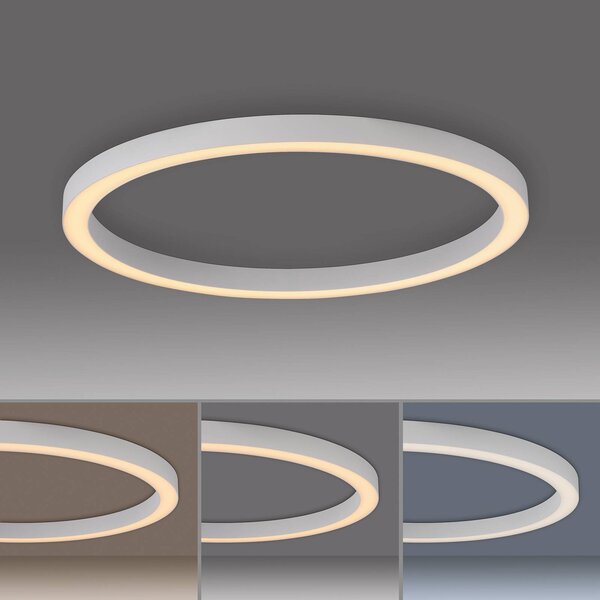 PURE Lampa sufitowa LED Lines, możliwość ściemniania, biały / opal, salon / jadalnia, aluminium, nowoczesny