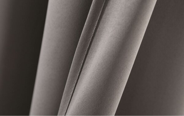 Zasłona OXFORD 140x270 cm, szarobrązowa Zawieszanie: Taśma z wiązaniami