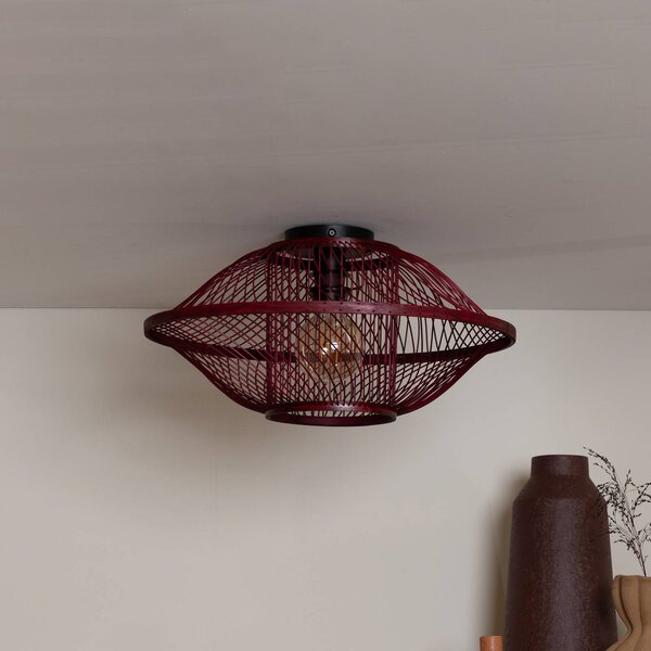 Good & Mojo Lampa sufitowa Maui, możliwość ściemniania, czerwony, salon / jadalnia, bambus, design