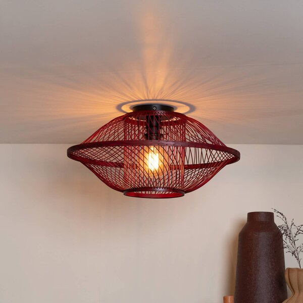 Good & Mojo Lampa sufitowa Maui, możliwość ściemniania, czerwony, salon / jadalnia, bambus, design