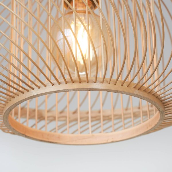 Good & Mojo Lampa sufitowa Maui, możliwość ściemniania, jasne drewno, salon / jadalnia, bambus, design