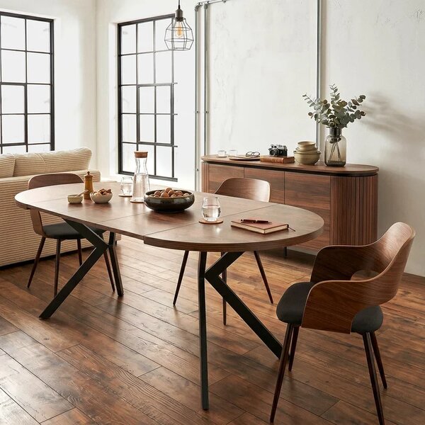 Stół Okrągły Rozkładany LUKAS 100-250 cm Dąb Rustykalny Nowoczesny Loft