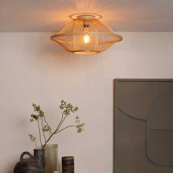 Good & Mojo Lampa sufitowa Maui, możliwość ściemniania, jasne drewno, salon / jadalnia, bambus, design